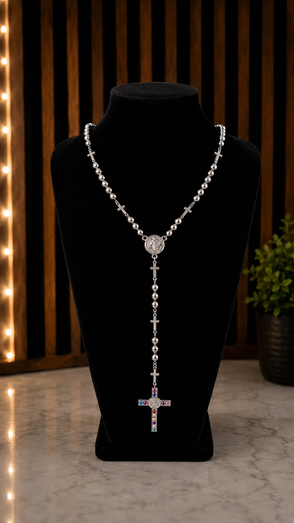 Colier inox barbati rosary B3 – colier din inox lucrat manual